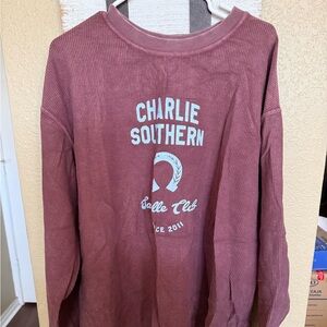 Charlie Southern corded sweatshirt marvel on cowboy